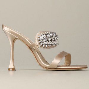 NEW MANOLO BLAHNIK Skysan Crystal Heeled Sandal